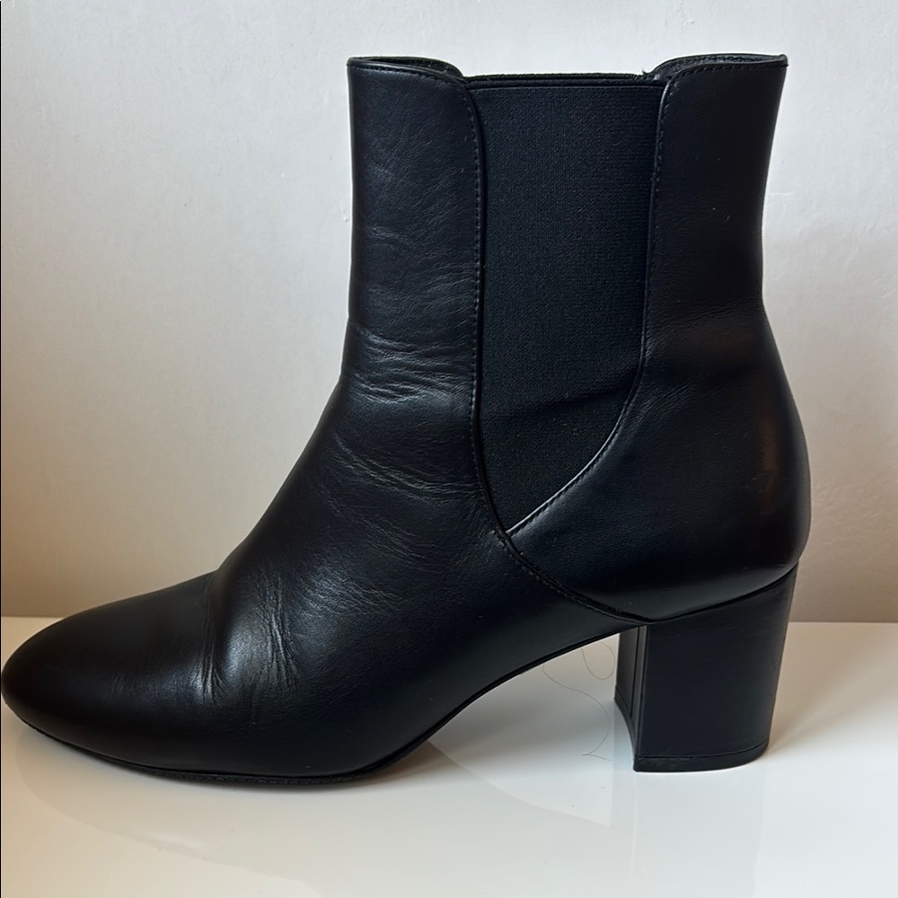Classic Black Leather Ankle Boots - Women's Chelsea Heel